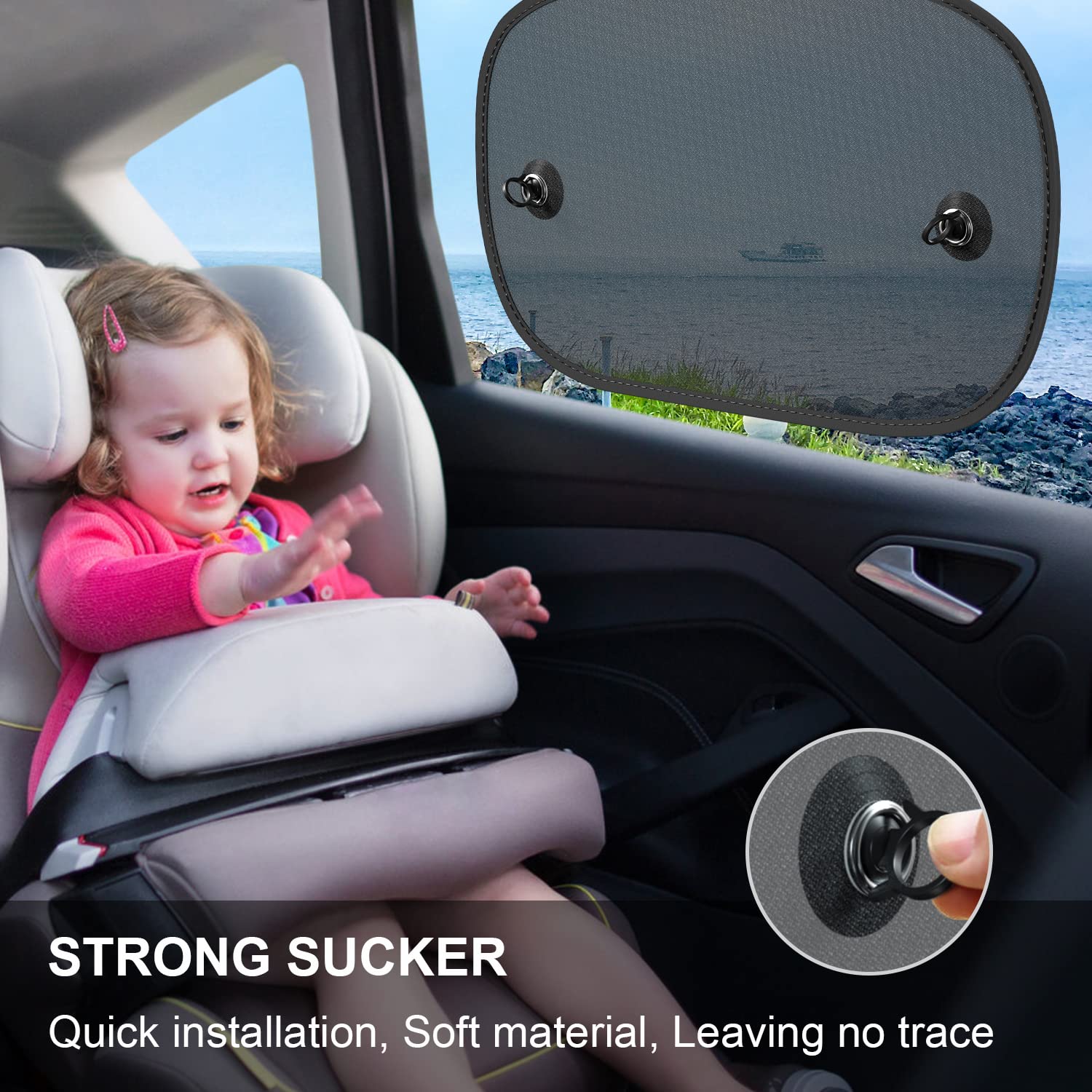 Diza100 Car Sun Shade, 4 Pack Car Window Shade For Baby Universal Sunshade For Side Window 20 ' 'X12 ' '/17.3 ' 'X14 ' ' Sun Gla